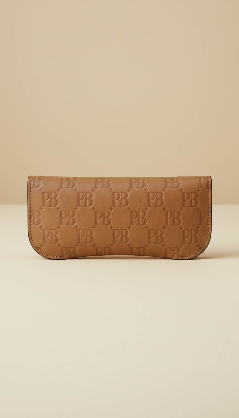 Palm Beach monogrammed leather eyewear case